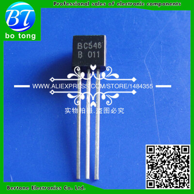 

Triode BC546 BC546B BC546C 0.1A/65V NPN Low Power Transistor TO-92 (100PCS/Lot)