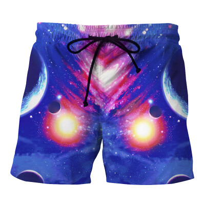 

Mens casual swim trunks creative 3D star print mens beach pants 2018 summer new tide brand large size pants