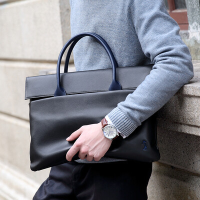 

Golf GOLF first layer leather business briefcase fashion soft leather mens bag multi-function handbag D8BV13974J black
