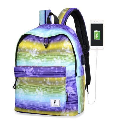 

Starry girl student USB charging the leisure Korean style campus Backpack