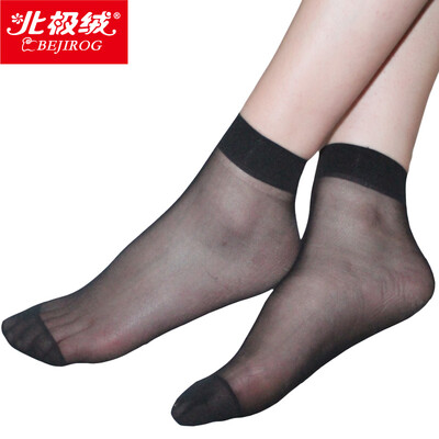 

Arctic velvet 5 pairs of ladies sexy crystal short stockings anti-hook silk breathable invisible socks transparent thin spring&summer SJDSW1401 5 double black code