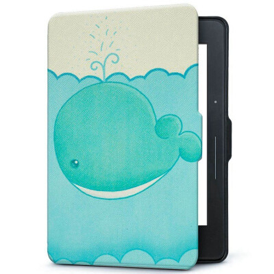 

Natusun KV-04 Adapter Kindle 1499 Protector Case Kindle Voyage Sailing Exclusive Painted Sleeping Leather Cow Little Whale