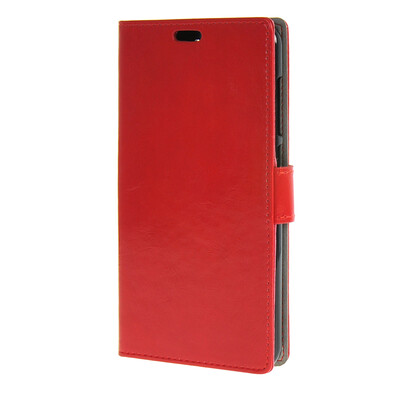

MOONCASE чехол for ZTE Blade S6 Plus S6+ Кожаный бумажник флип Чехол карты с Kickstand Дело Чехол красный01