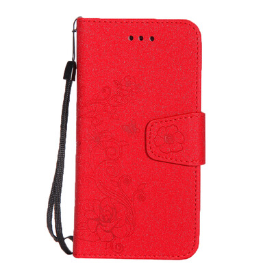 

iPhone 7 mobile phone shell flash pink rose Pressure flower card protection leather cover Apple 7S flash powder for iphone7 case