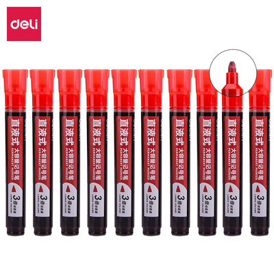 

Deli deli 10 large-capacity direct liquid logistics oily marker red S568