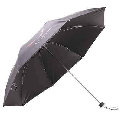 

Paradise umbrella to strengthen the collision hit cloth black plastic three fold business umbrella umbrella deep purple 33188E