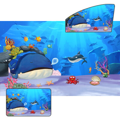 

Shu language car curtain car sunshade sun shade car side window magnet sunscreen heat insulation car universal sea bottom world rear left right