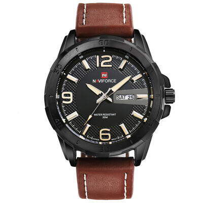 

naviforce 9055 модой мужчин часы кварцевые 30 водонепроницаемый кожа masculino спортивные часы
