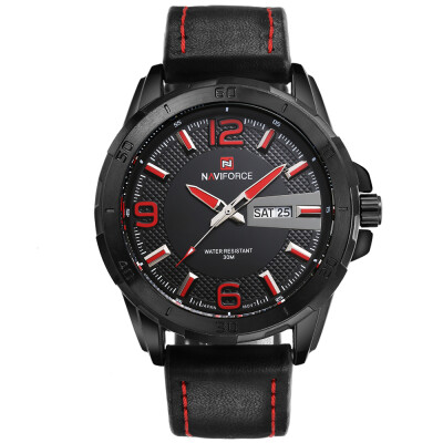 

NAVIFORCE 9055 Men Luxury Watches Quartz 30m Waterproof Leather Masculino Sports Wristwatch