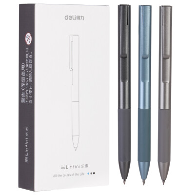 

Deli deli music office 05mm press black gel pen bullet pen pen 12 box A11