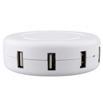 

US Plug 6-Port USB AC Charger Adapter for Samsung Android iPhone More - White 115cm