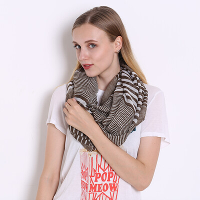

Jeouly fashion Infinity Scarf New Fashion Soft Viscose Navy Striped Ring Loop Infinity Scarves For WomenLadies