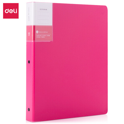 

Deli deli 60 pages A4 color information book folder office file book red 5153