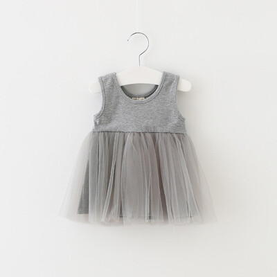 

2017 New Baby Girls Sling Ball Dresses Knit Cotton Mesh Vest Ballet Tutu Dress Summer Girl Party Vestidos 2-9Years