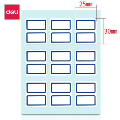 

Deli 108 pieces of 25×30mm blue frame sticker stickers self-adhesive label name stickers 9 pieces piece 7192
