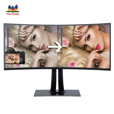 

ViewSonic VP3881 37,5-дюймовый 21: 9 квази 4k ультра широкоэкранный изогнутый профессиональный компьютерный монитор для фотографического дизайна
