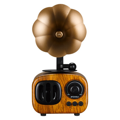 

Пейзаж (SANSUI) T31 Bluetooth-динамик Мини-стерео Портативный беспроводной динамик Ретро-телефонная карта Малый звуковой свет Дерево