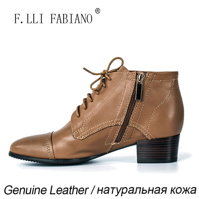 

New Arrival FLLIFABIANO Women Martin Shoes Western Cowboy Style Shoes Lace-up&Metal Zipper Deep Mouth Apricot Women