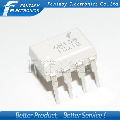

10PCS 6N138 DIP8 DIP photoelectric coupler new&original free shipping