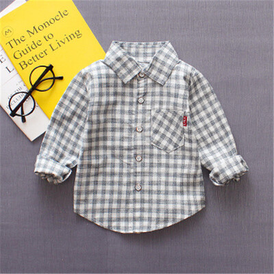 

2018 New Arrival Turn-down Collar Long Sleeve Casual Boy Children Kids Blouses Students Clothes