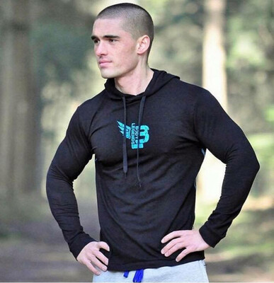 

Muscle Fitness Muscle Men Mens Fall New Sports Training Outdoor Cotton Hooded Sweatshirt Sweatshirt