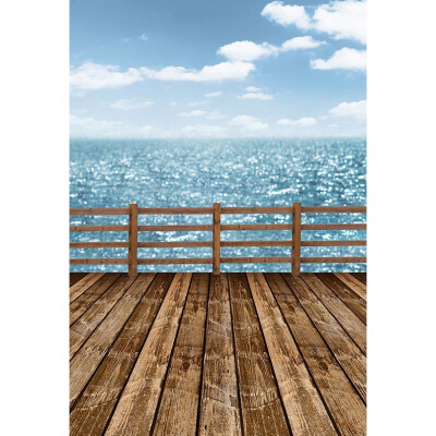 

Blue Summer Beach Background 57FT Vinyl Fabric Cloth Digital Printing Photo Studio Backdrop -3041