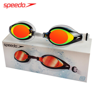 

Speedo Goggles Мужчины и женщины, покрывающие гальваническую отделку HD Противотуманные плавательные очки Большая коробка Конкурс комфорта для тренировок Очки для купания 809300-3550 Fire red