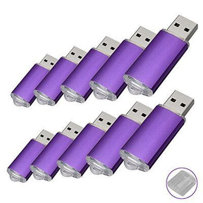

Fillinlight 10PCS Pack Fresh Shiny Purple Color USB Flash Drive USB20 Memory Stick Memory Drive Pen Drive