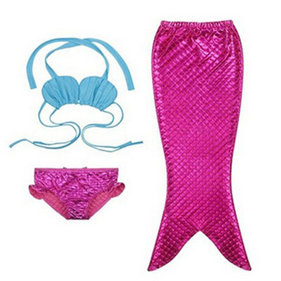 

Hirigin 3PCS Girl Kids Mermaid Tail Swimmable Swimwear Swimsuit Girls Bikini 2017 Set Bathing Suit Fancy Costume Clothes