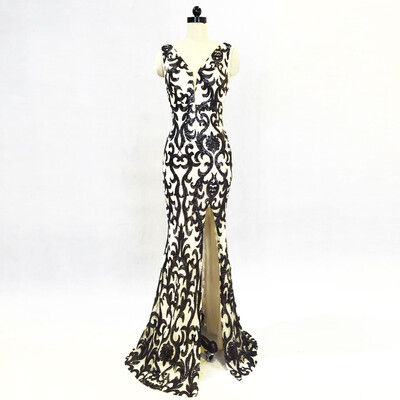 

Banquet evening dress fashion gold sexy long fish night club dinner dress skirt