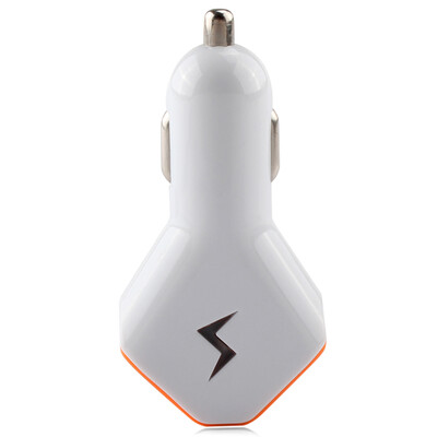 

Buself 4.2A Dual USB Car Charger for iPod nano/iPhone/Mini iPad(White + Orange)