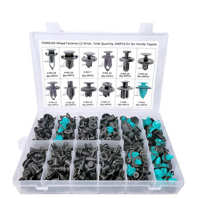 

CNIKESIN HZ08 340PCS 6mm-10mm Hole Mixed Auto Крепеж Автомобильный пластиковый винт Заклепки Клипсы для бампера Fender Retainer для Honda Toyota