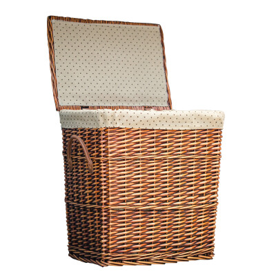 

Golden willow hamper basket storage basket rattan covered storage storage box brown polished large