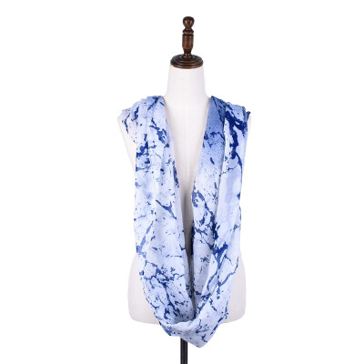 

Infinity Scarf New Fashion women scarves blue&white Print Ring Scarfs landscape painting Loop stole 2018 JeouLy