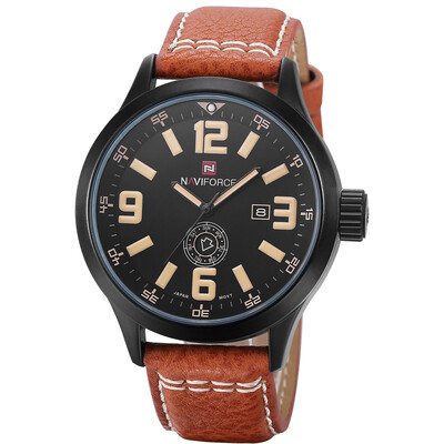 

Leather Men's Quartz Wristwatch Waterproof Diving Sport Clock Free Shipping