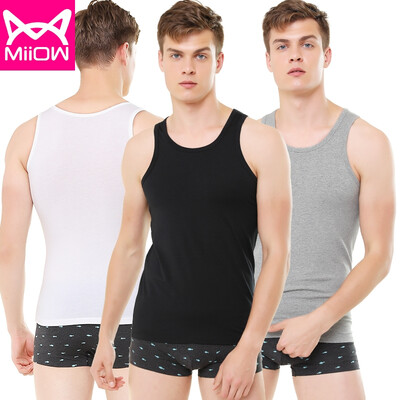 

Cat man miiow vest mens vest summer sports comfortable jacket half sleeve Slim sleeveless shirt T-shirt thin three-piece MOT815101 black black white XXXL