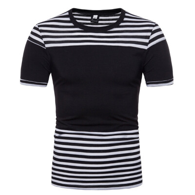 

Mens Striped Casual Short-Sleeve T-Shirt