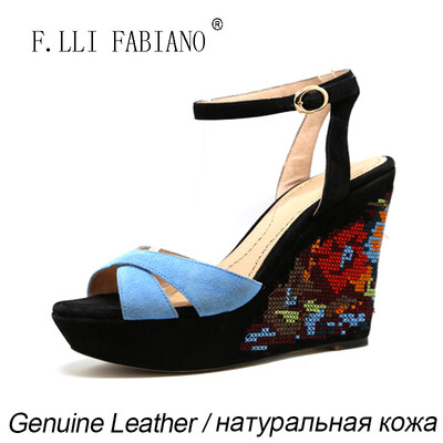 

2015 New Arrival F.LLI.FABIANO Womens Sandals XD21021 Itaria Style High Heels with Embroidered Flower Frosted High Soft Genuine