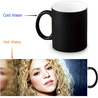 

shakira 350ml / 12oz Heat Reveal Mug Color Change Чашка кофе Чувствительные морфинг-кружки Волшебная чашка для чайных чашек