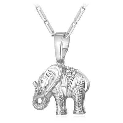 

Повезло Золотой Слон ожерелье 2015 Модный 18k золото/платины покрытием rhinestone Кристалл животного Кулон ожерелье женщин подарок