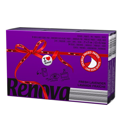 

Renova Love (Renova) fragrance handkerchief paper Shuangliao lavender magic purple / white 3 layer 9 pumping * 6 bags of Portuguese imports