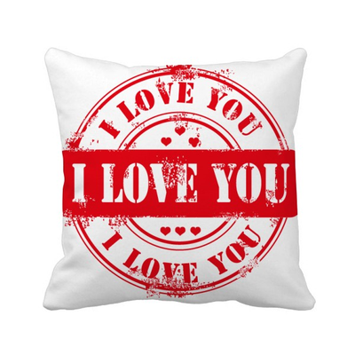 

Postmark Valentines Day I Love You Square Throw Pillow Insert Cushion Cover Home Sofa Decor Gift
