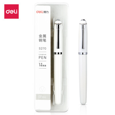 

Deli deli EF dark tip fat series correction posture pen signature pen posture metal calligraphy ink pen white S270