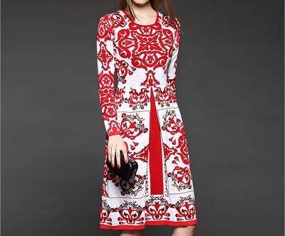 

Lovaru ™Europe 2015 new winter wool thirty-seven upscale boutique dress slit long skirt embroidered ladies original