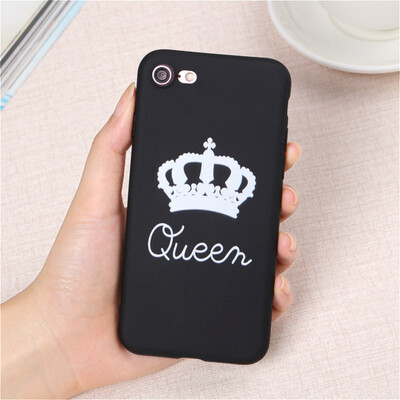 

Мода Король Queen Мягкие TPU ультра тонкий Чехлы для iPhone se 6 6S 5 5S 7 8 Телефонные Чехлы силиконовые Роскошные тонкий чехол