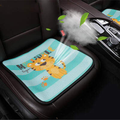 

Purple wind chime summer car seat 3D cute cartoon car seat front row single piece ice silk seat cover four seasons universal single slip non-tie tied office seat pad KA 2 piece - cute tiger