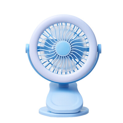 

Youlejia mini fan Mid-Autumn Festival gift clip fan data cable rechargeable battery dual-use 3 file adjustment belt clip student bedside lamp fan clip type blue S3124B