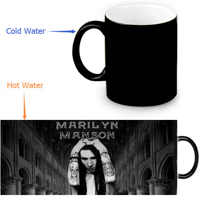 

Marilyn Manson 350ml/12oz Heat Reveal Mug Color Change Coffee Cup Sensitive Morphing Mugs Magic Mug Milk Tea Cups