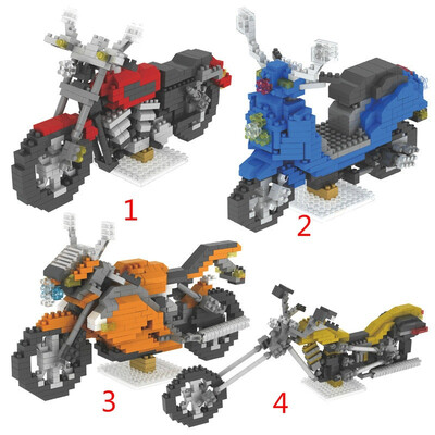 

Motorcycle Series Granule Diamonds Building Blocks Miniature Assembling Plastic Puzzle Building Blocks Toys