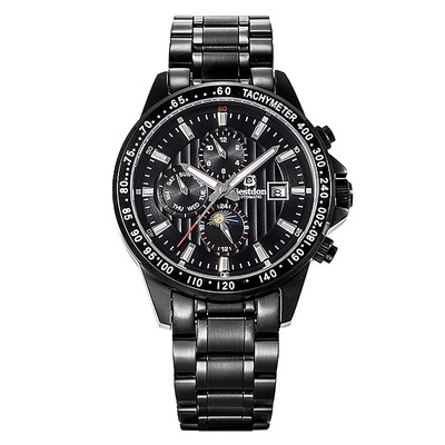 

Bestdon 7108G Mens Sport Waterproof Stainless Steel Band Luminous Pointer Auto-Mechanical Watch w Calendar Black